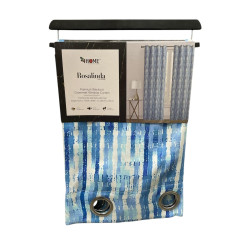 Cortina decorativa 55x108 azul 4Home para sala o dormitorio