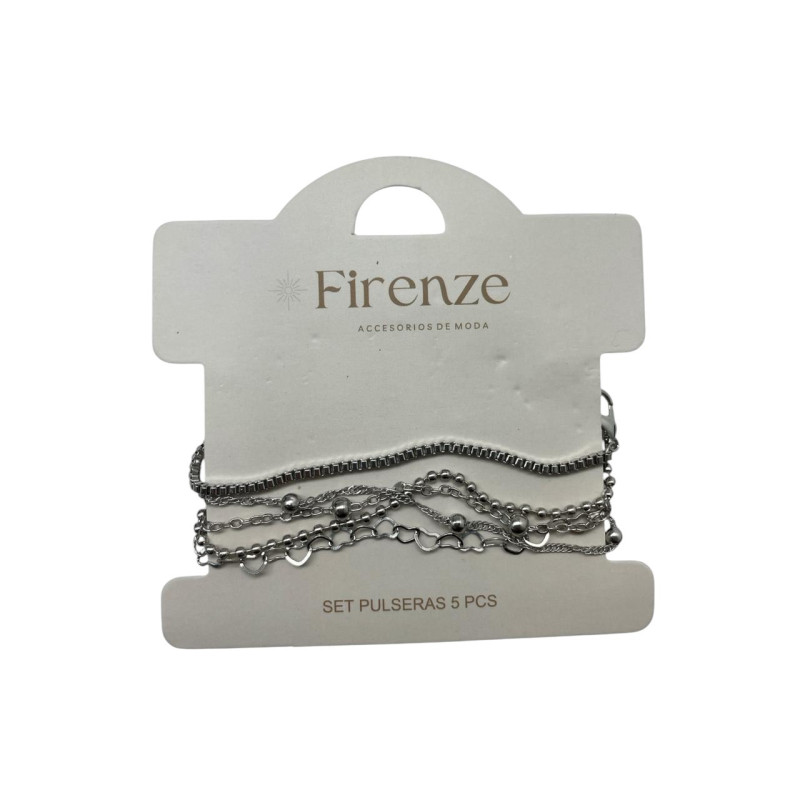 Set Pulseras 5 Pcs Dorado Firenze (Hc-24Dd111-4)