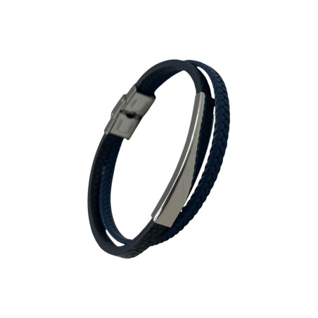 Pulsera Hombre T/Cuero Azul Navy Firenze (Cm-234383-8)