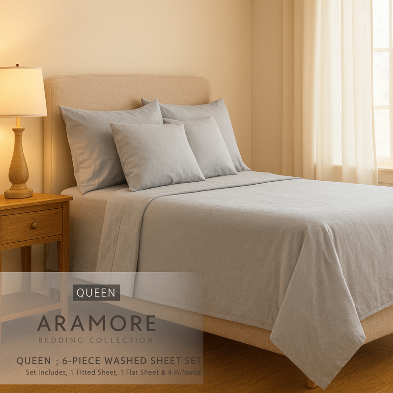 Set Sabanas Lisas 6Pcs Queen  4Home  (Esq34370Pa)