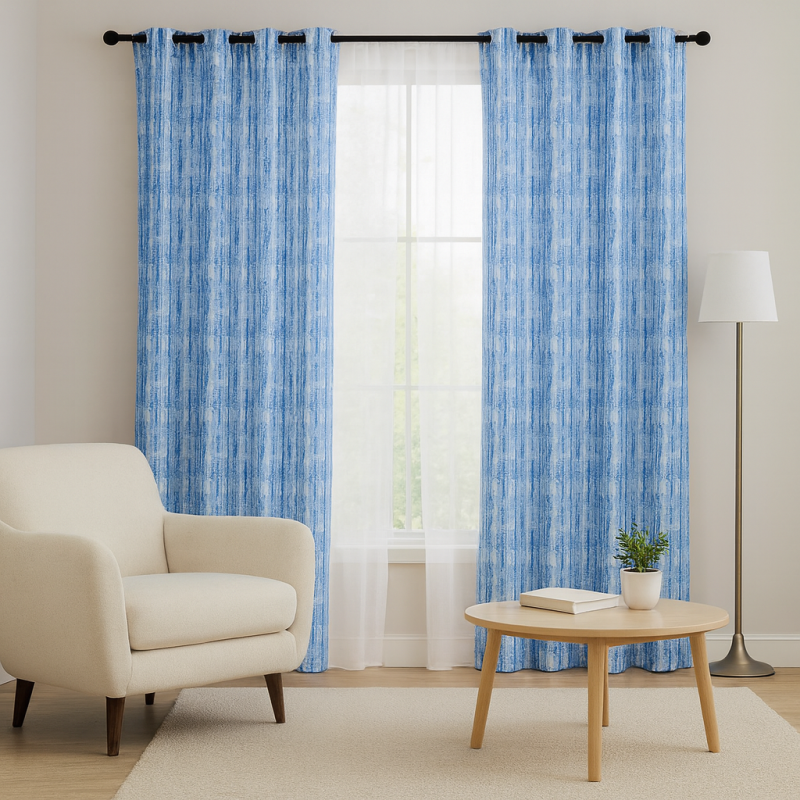 Cortina decorativa 55x108 azul 4Home para sala o dormitorio