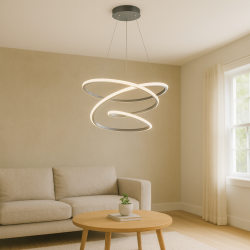 Lampara Colgante Aspiral Silv 90W  4Home (A414L-Mfcl01)
