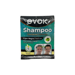 SACHET SHAMPOO CUBRE CANAS 2 EN 1 NEGRO EVOK 25ML (EV-DSP25)