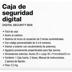 CAJA FUERTE ACERO MADISON 35x25x25CM NEGRA (A414-CSEG-40)