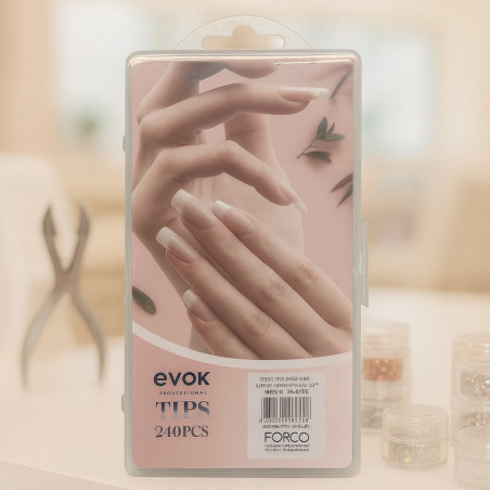 TIPS PRELIMADO GEL X ALMOND 240PCS EVOK(NL-22MJR-4)