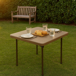 Mesa Plegable Plast 86X86X74Cm Trends(A622-Hq-Rf86)