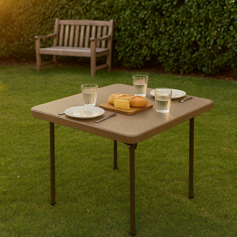 Mesa Plegable Plast 86X86X74Cm Trends(A622-Hq-Rf86)