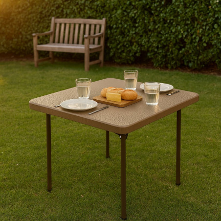 Mesa Plegable Plast 86X86X74Cm Trends(A622-Hq-Rf86)