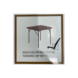 Mesa Plegable Plast 86X86X74Cm Trends(A622-Hq-Rf86)