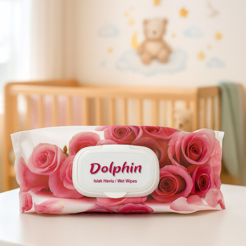 Toallas Humedas Dolphin 72Pcs Aroma Rosas  (Rose-Wipes)