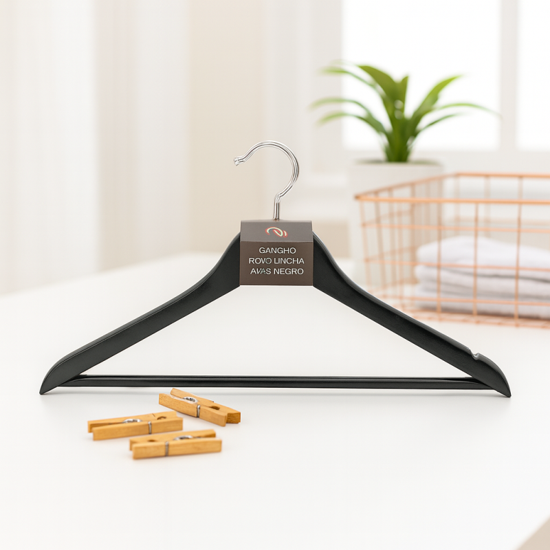 Gancho 4Home Ropa Madera 4Pcs Negro(A373-Ydyj-03A-Bk)