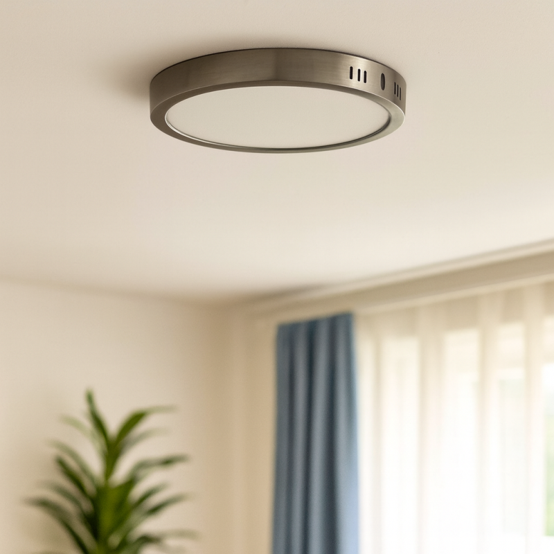 Lampara Led Angel Ligth Sobre Poner Acero (A105-Pb002R-18W-N