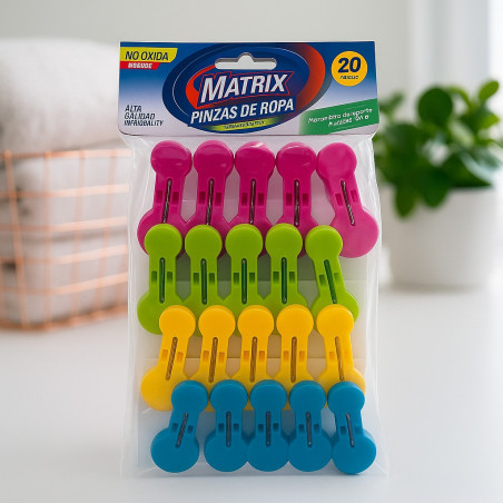 Prensa Ropa Plast 20Pcs Corona(A018-Fc1106-12)