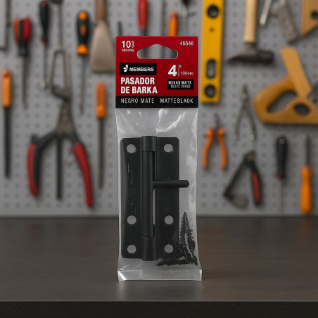 PICAPORTE ACERO 4' ACABADO NEGRO HERMEX (43695)