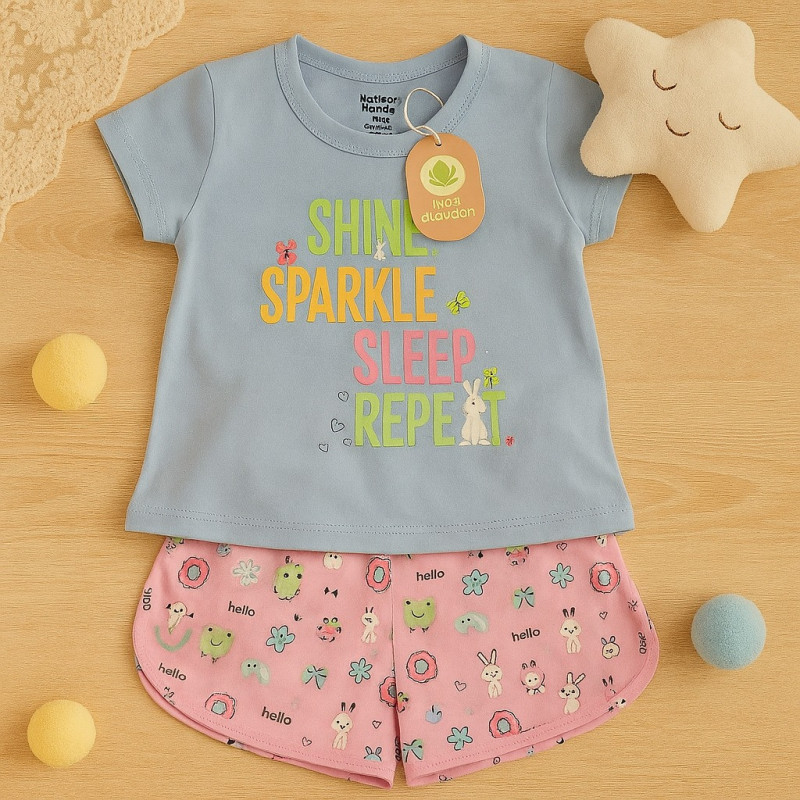 TSHIRT M/C+SHORT SET2 6/24M