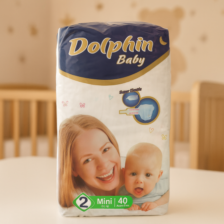 Pañal Bebe T2 3-6Kg Dolphin Baby (40X5) (Twin-Mini)