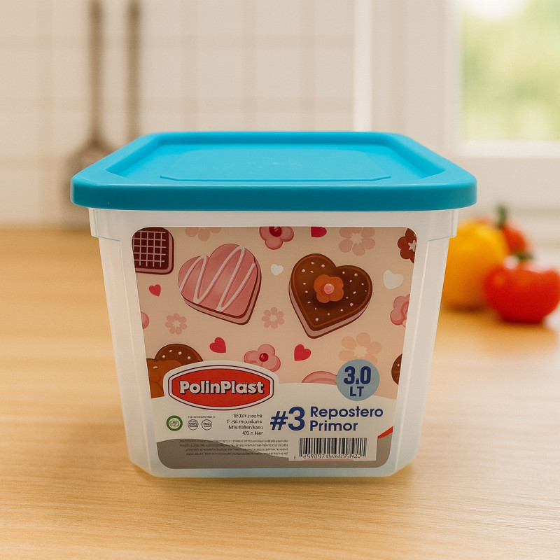 Recipiente Polinplast Cuadrado Plastico  (175-188)