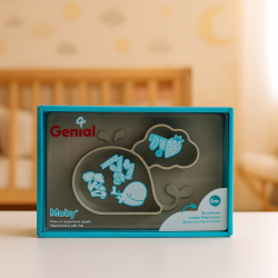 Plato de Silicón con Tapete Antideslizante GENIAL Moby | Comidas seguras y sin derrames