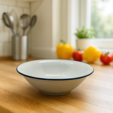 PLATO HONDO 7 CERAMICA AZUL