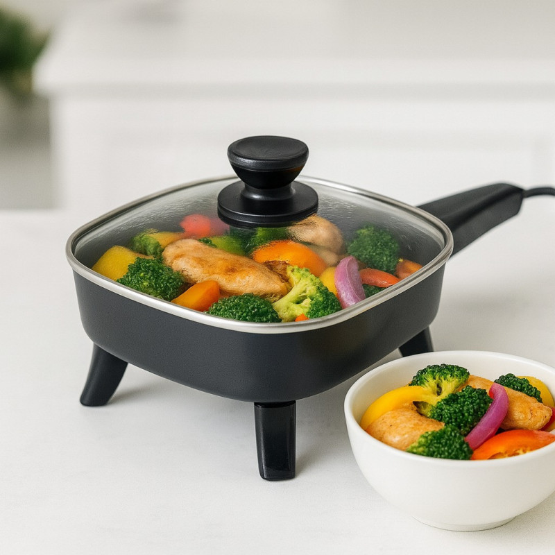 Sarten Electrico 6'' Tapa Vidrio Continental