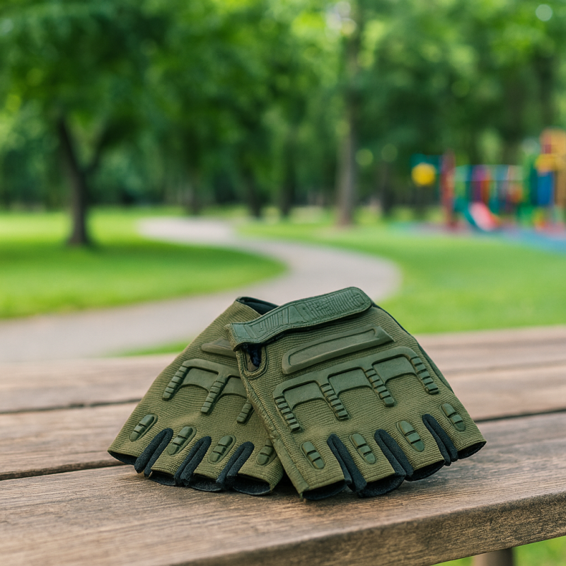 Guante Tela Deporte Everest Camuflado Verde Negro (Sc-87122)