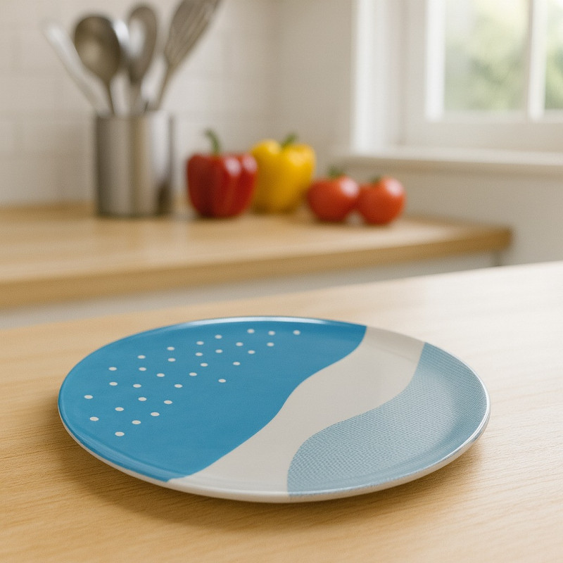 PLATO MELAMINA LIFE ART 8" AQUA(726-2403779)