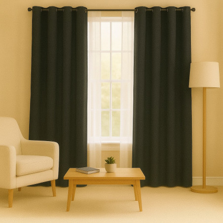 Cortina 4 Home 55X114 Black Blackout Gromme (Wpsg47476Fbc)