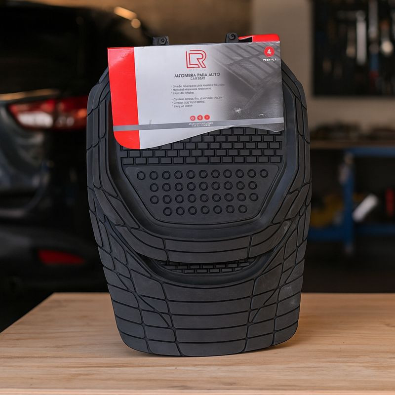 Alfombra Caucho Auto 4 Pzas Negra Lafa (Lf-5071-N)