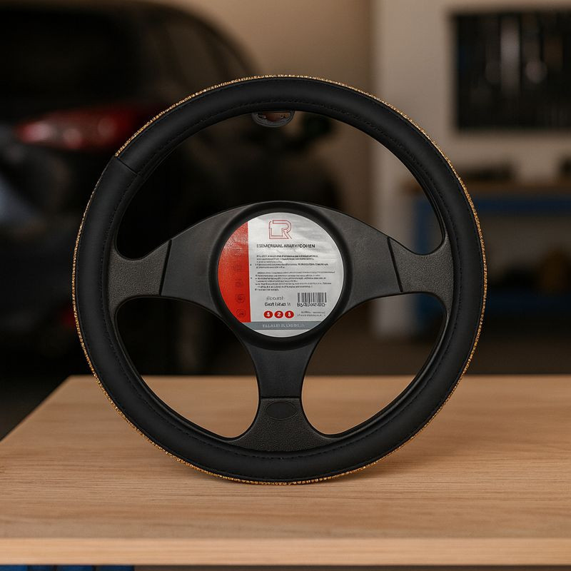 Forro Volante Lafa Auto Negro Diamante Gold (Lf-17013-Dor)