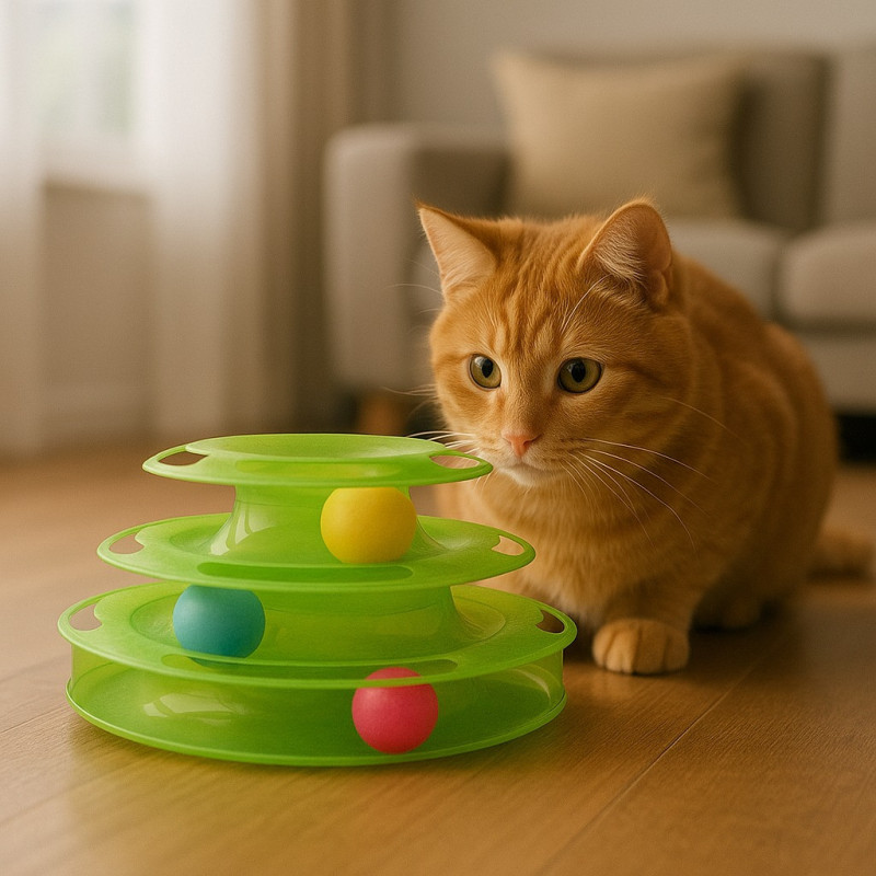 Juguete Torre De Bolitas Giratorias P/Gatos (Gs16093)