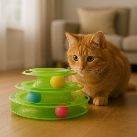 Juguete Torre De Bolitas Giratorias P/Gatos (Gs16093)