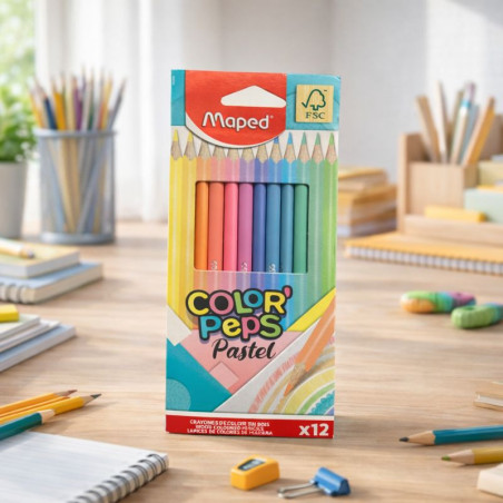 *320692 Mp Lapices Color Peps Pastel Caj/12 Colores