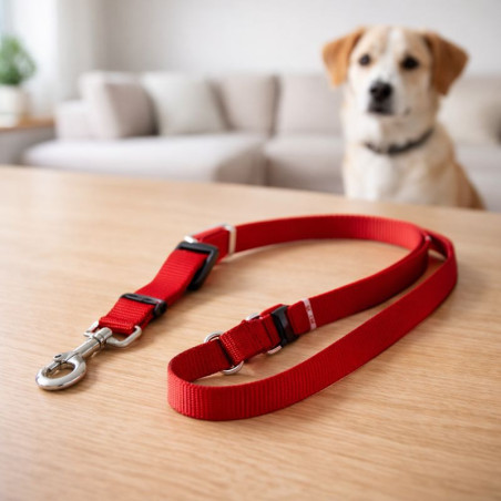 Set Correa Collar Teddy Pet Roja Talla M (8702R-M)