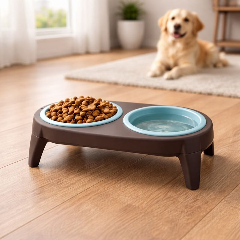 Plato Retratil Mascota Teddy Pet Doble  (A414-S-Gw701)