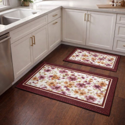 SET ALFOMBRA COCINA 2PCS FLORES(RG835)
