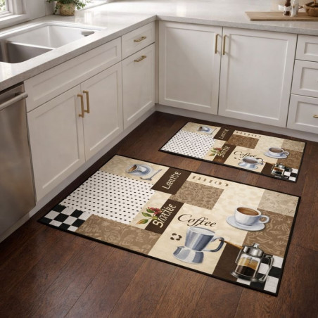 SET ALFOMBRA COCINA 2PCS LATTE(RG843)