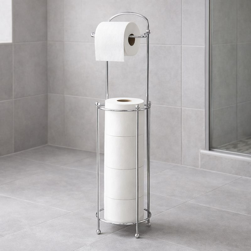 Porta toalla color plata 14x63 cm DKFashion para baño