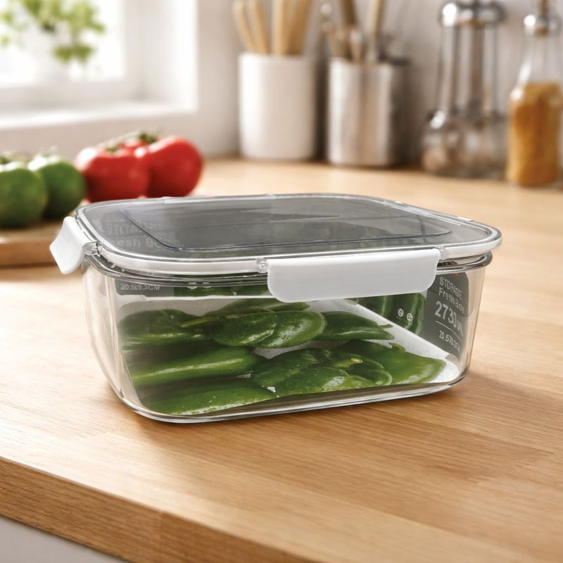 Envase plástico cuadrado 2730 ml DKFashion para alimentos