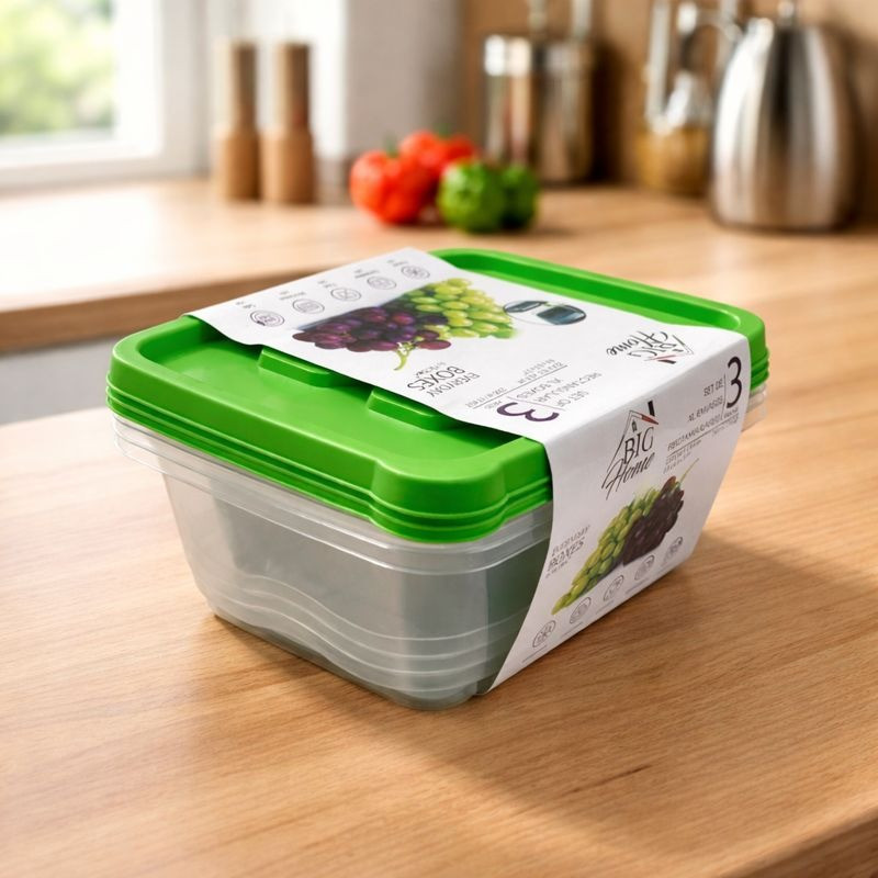 Envases Plastico Xl Rectangular C/ Tapa 3Pza (7453116021217)