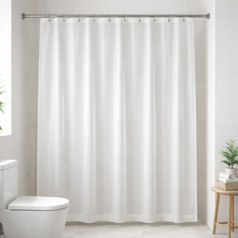 Cortina de baño 72x72 pulgadas con ganchos – Práctica y resistente