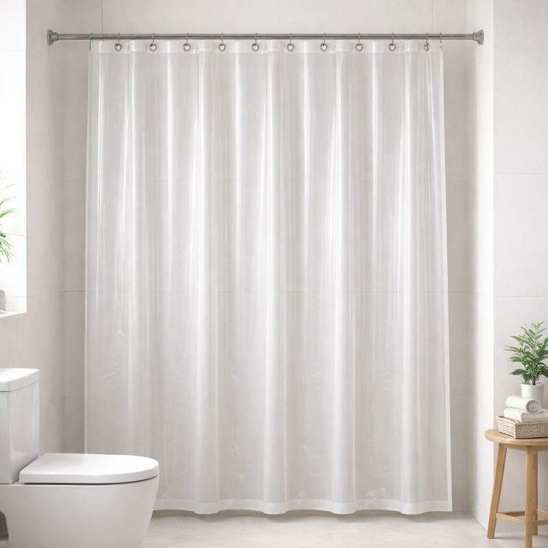 Cortina de Baño con Aros 70x72 | Práctica y Resistente