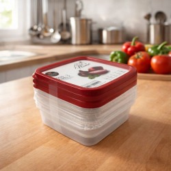 Envases Plastico Cuadrado C/ Tapa  3Pza (7453116021095)