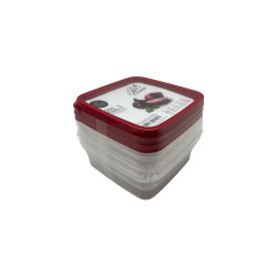 Envases Plastico Cuadrado C/ Tapa  3Pza (7453116021095)