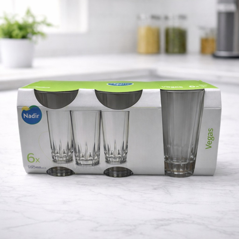 Set de Vasos de Vidrio 6 Piezas 330 ml para Uso Diario