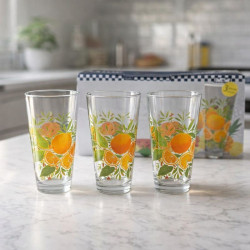 Set de Vasos de Vidrio Decorados 3 Piezas | Diseño Elegante para Bebidas