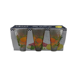 Set de Vasos de Vidrio Decorados 3 Piezas | Diseño Elegante para Bebidas