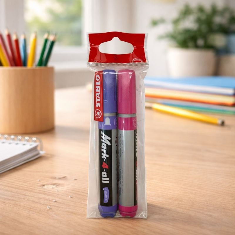 Marcador Permanente Stabilo V-R 2 Unidades | Escolar