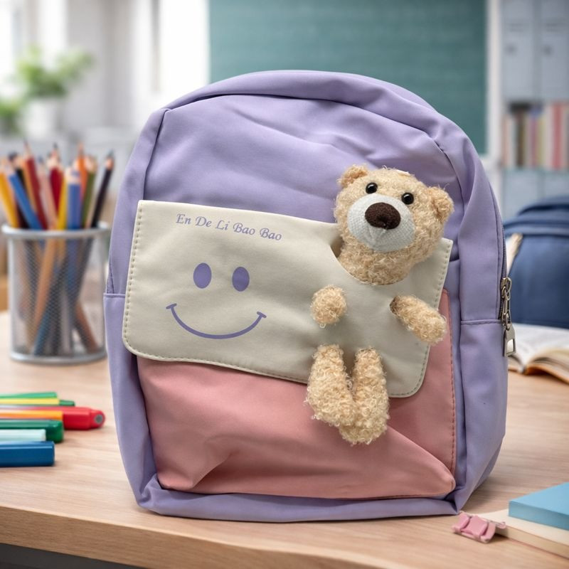Bolso escolar infantil Everest carita feliz oso