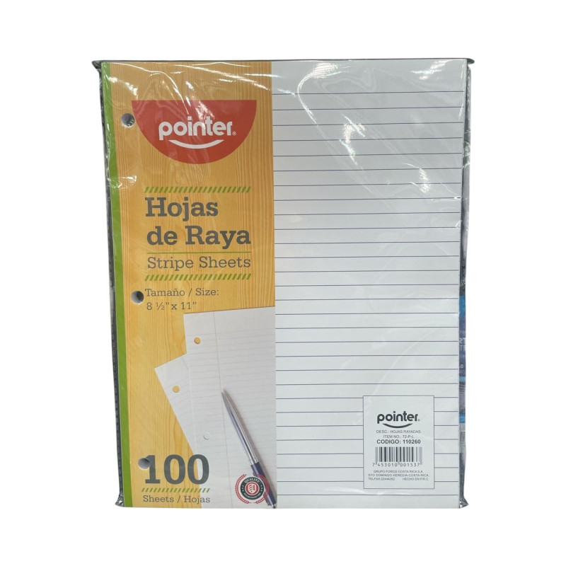 Hojas Rayadas Pointer (72-P-L)
