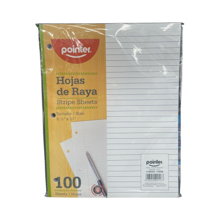 Hojas Rayadas Pointer (72-P-L)